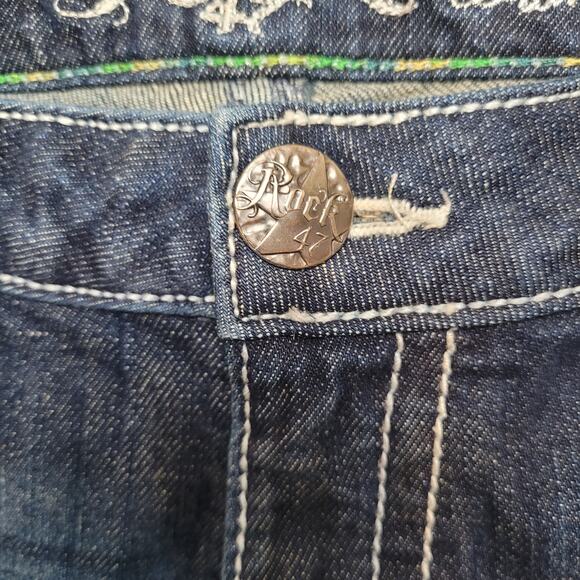 Y2K Wrangler Rock 47 Shorts Low Rise Shorts Womens 2 (Tag Junior 5) Embellished - Picture 2 of 8